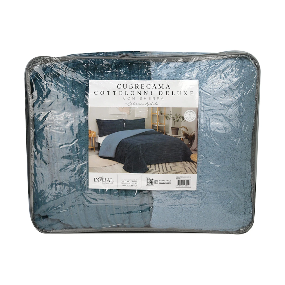 CUBRECAMA DORAL COTELONI SHERPA KING AZUL - 4