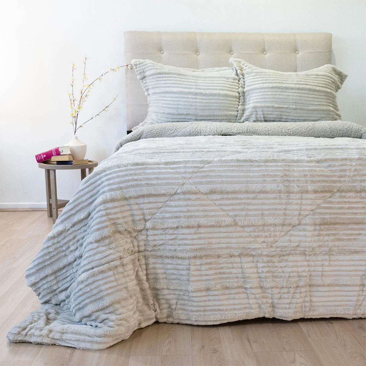 CUBRECAMA DORAL COTELONI SHERPA KING BEIGE - 1