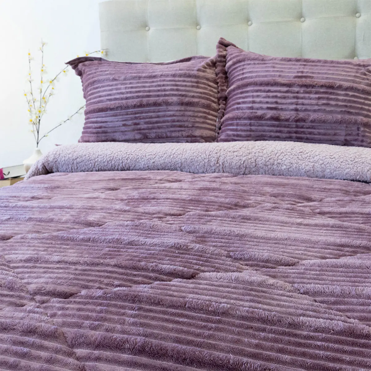 CUBRECAMA DORAL COTELONI SHERPA KING ROSA - 2