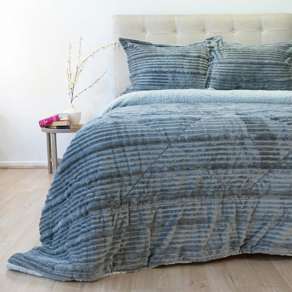 CUBRECAMA DORAL COTELONI SHERPA SÚPER KING GRIS
