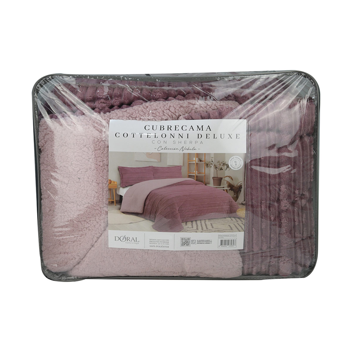 CUBRECAMA DORAL COTELONI SHERPA SÚPER KING ROSA - 4