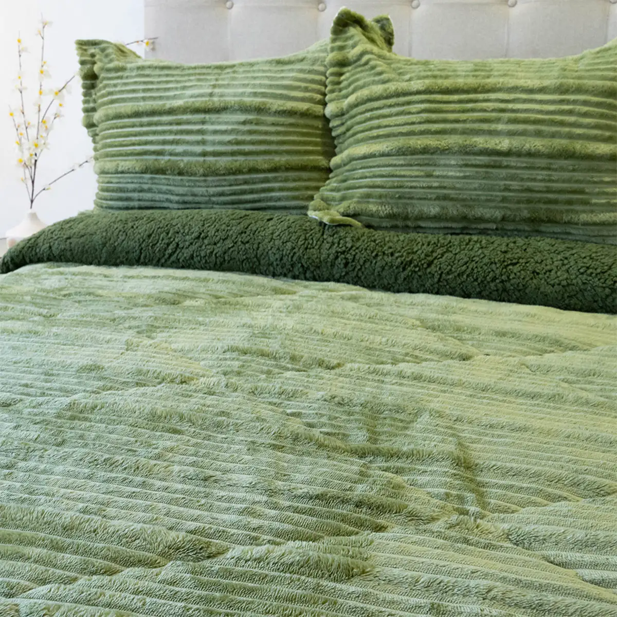 CUBRECAMA DORAL COTELONI SHERPA SÚPER KING VERDE - 2