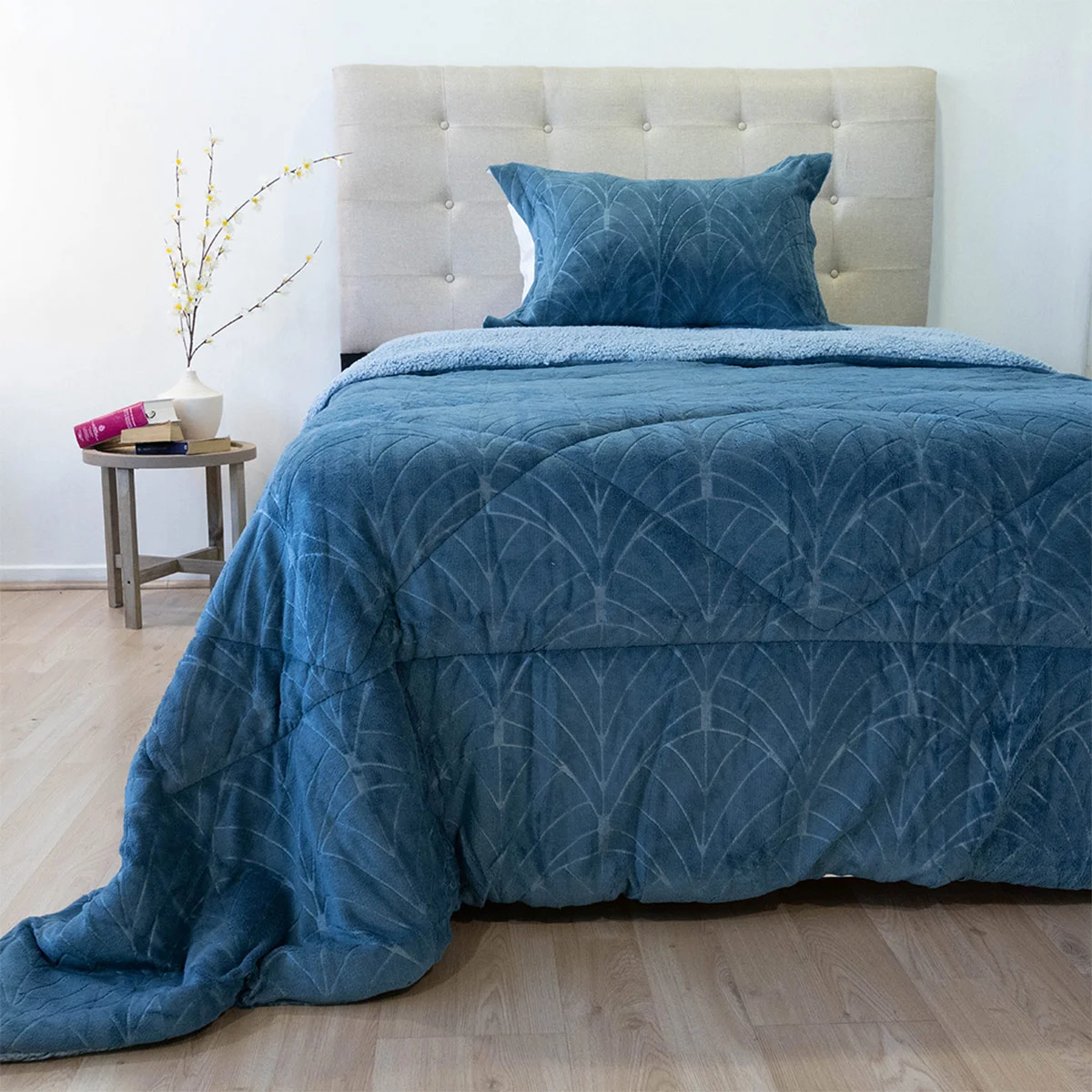 CUBRECAMA DORAL OUTBOSS SHERPA 1.5 PLAZAS AZUL - 1