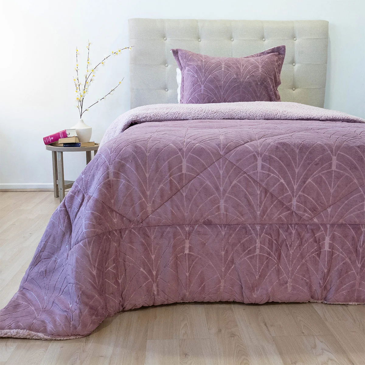 CUBRECAMA DORAL OUTBOSS SHERPA 1.5 PLAZAS ROSA - 1