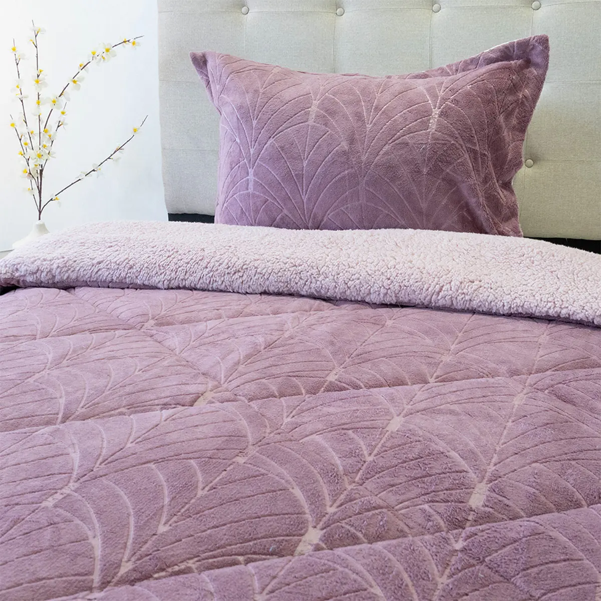 CUBRECAMA DORAL OUTBOSS SHERPA 1.5 PLAZAS ROSA - 2