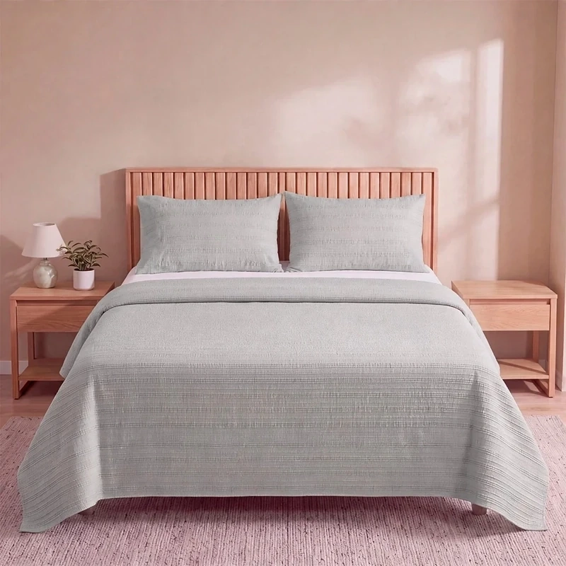 CUBRECAMA RIPLEY HOME LÍNEAS 1.5 PLAZAS GRIS - 1