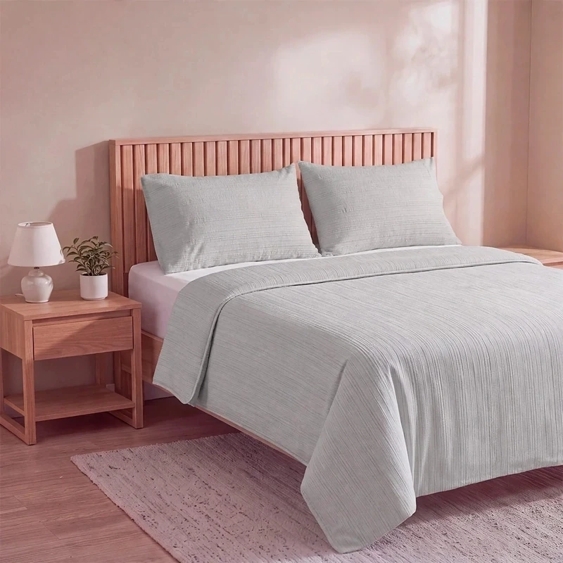 CUBRECAMA RIPLEY HOME LÍNEAS 1.5 PLAZAS GRIS - 2