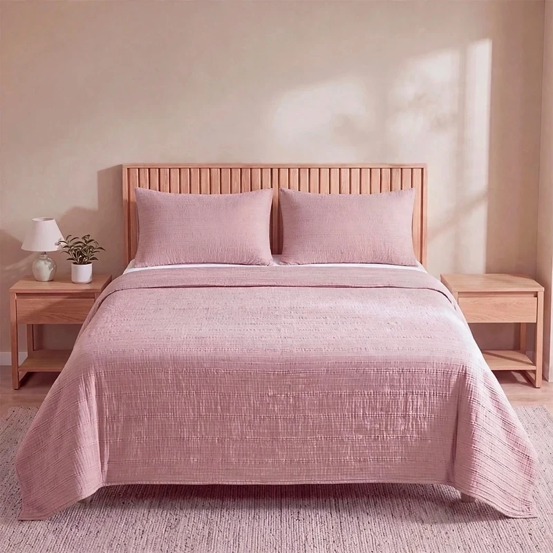 CUBRECAMA RIPLEY HOME LÍNEAS 1.5 PLAZAS ROSA - 1
