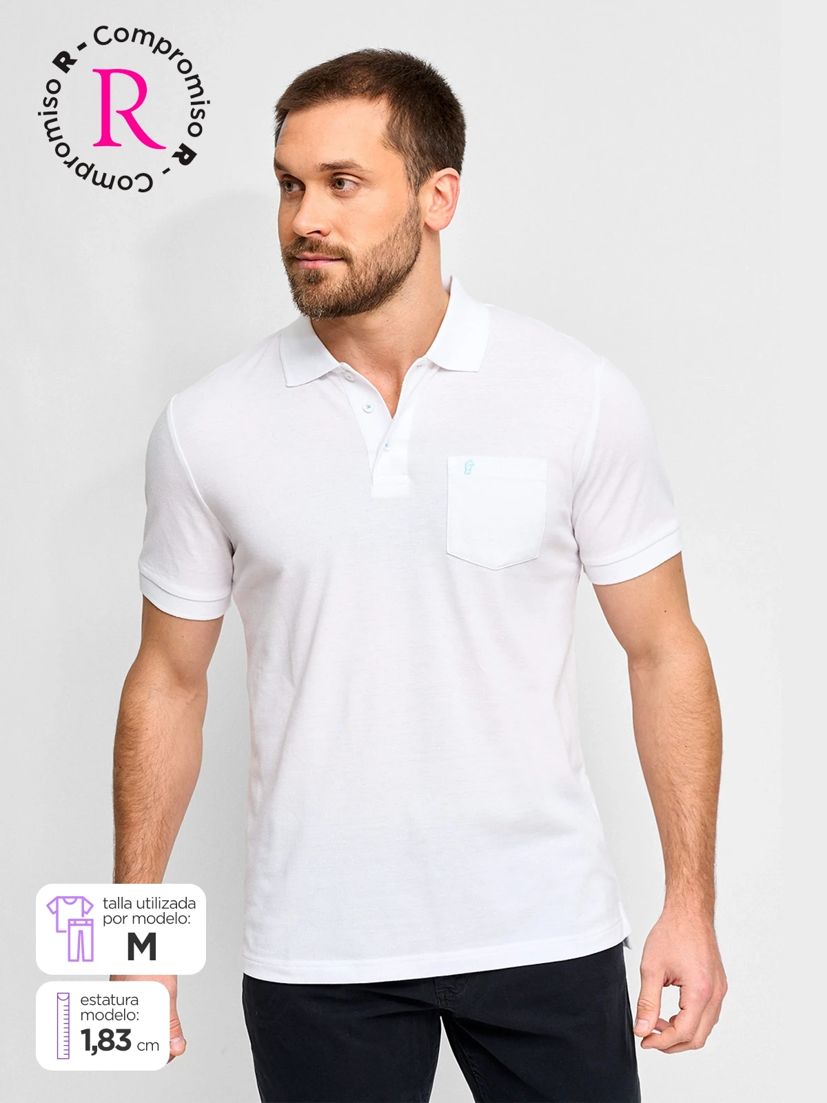 POLERA HOMBRE KENNETH STEVENS ALGODÓN MANGA CORTA PIQUÉ BÁSICA - 1