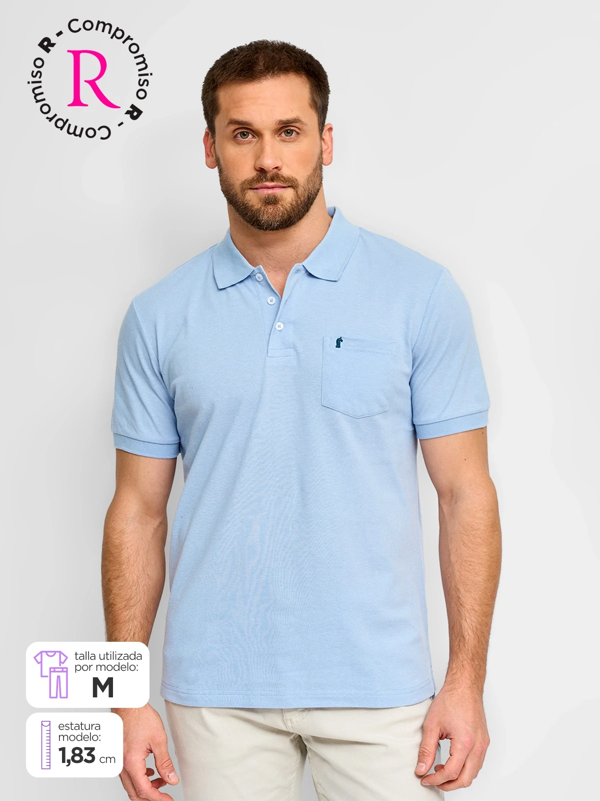 POLERA HOMBRE KENNETH STEVENS ALGODÓN MANGA CORTA PIQUÉ BÁSICA