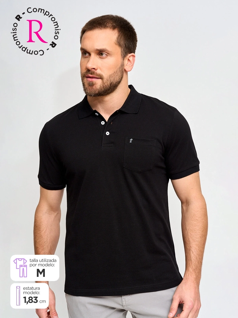 POLERA HOMBRE KENNETH STEVENS ALGODÓN MANGA CORTA PIQUÉ BÁSICA - 1
