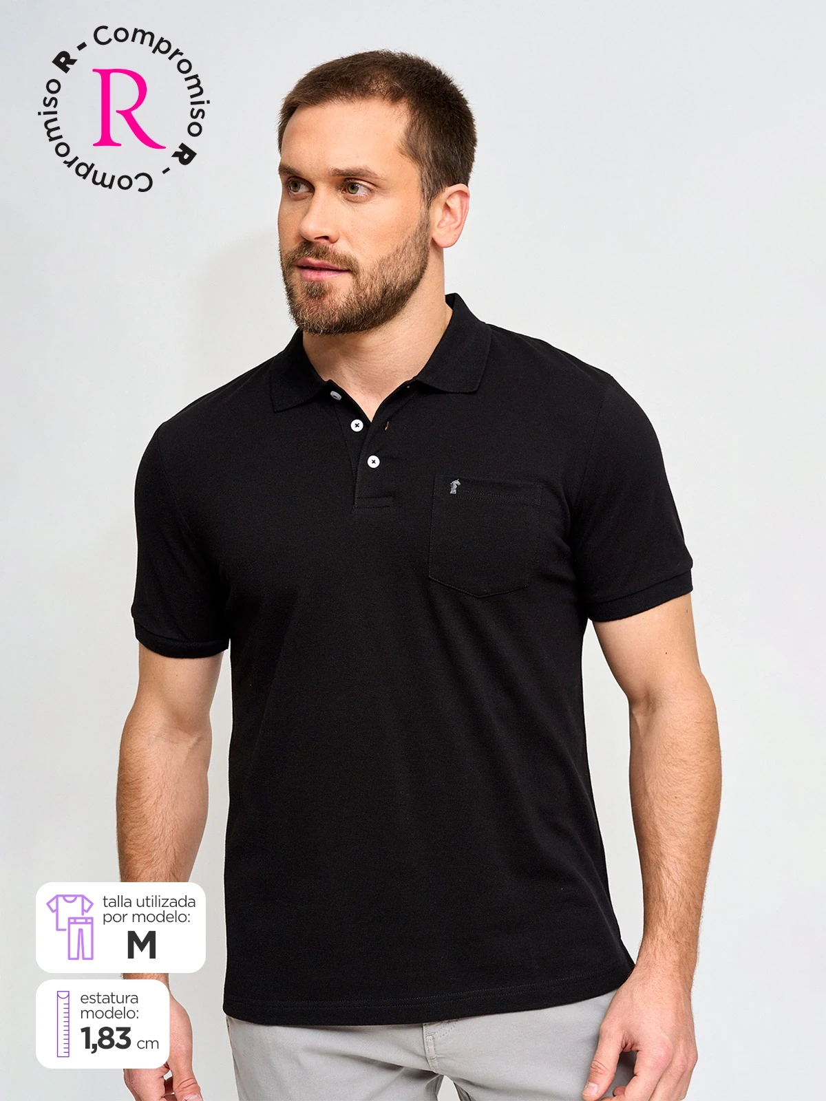 POLERA HOMBRE KENNETH STEVENS ALGODÓN MANGA CORTA PIQUÉ BÁSICA - 1