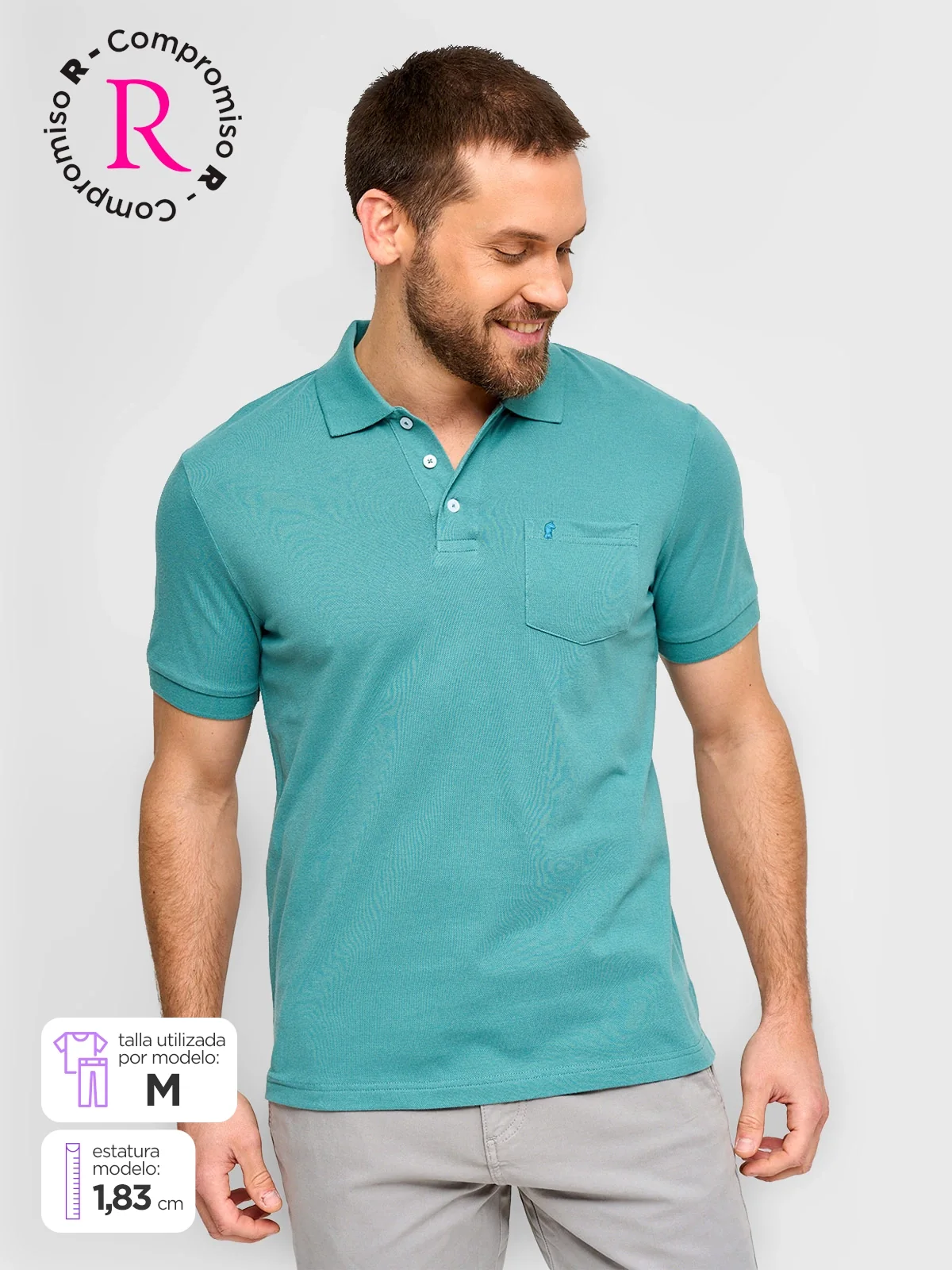 POLERA HOMBRE KENNETH STEVENS ALGODÓN MANGA CORTA PIQUÉ BÁSICA