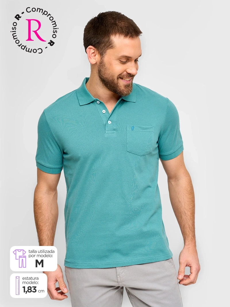 POLERA HOMBRE KENNETH STEVENS ALGODÓN MANGA CORTA PIQUÉ BÁSICA - 1
