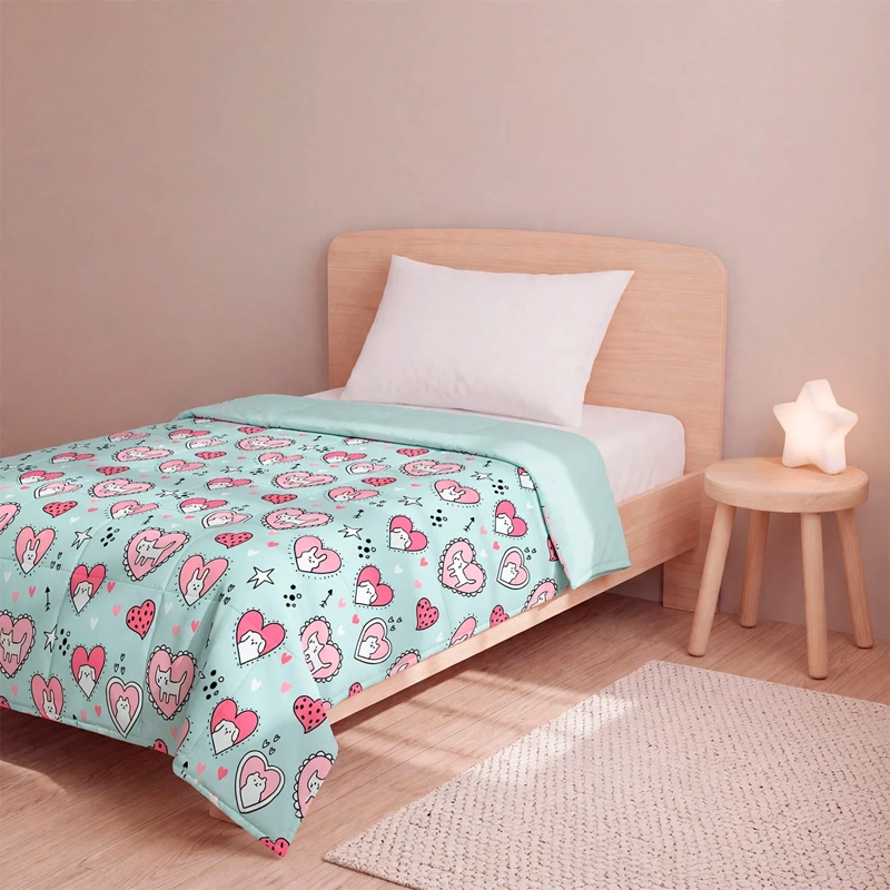 PLUMÓN RIPLEY HOME MICROFIBRA 1.5 PLAZAS CORAZONES ROSA - 2