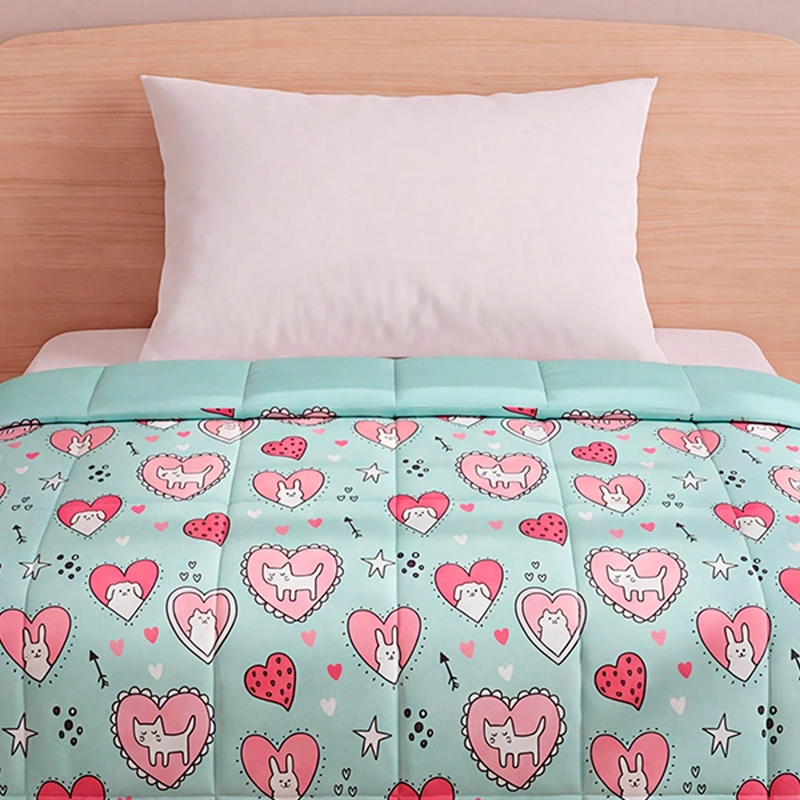 PLUMÓN RIPLEY HOME MICROFIBRA 1.5 PLAZAS CORAZONES ROSA - 3