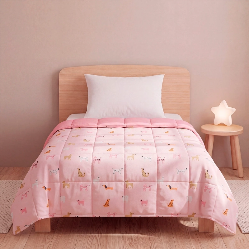 PLUMÓN RIPLEY HOME MICROFIBRA 1.5 PLAZAS PERRITO ROSA - 1