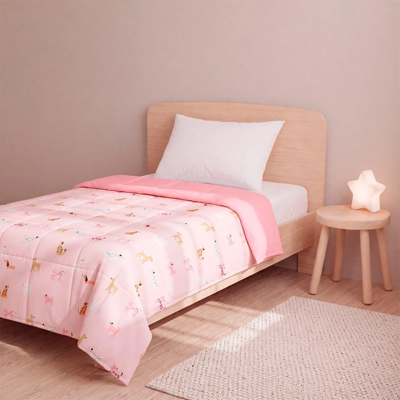 PLUMÓN RIPLEY HOME MICROFIBRA 1.5 PLAZAS PERRITO ROSA - 2