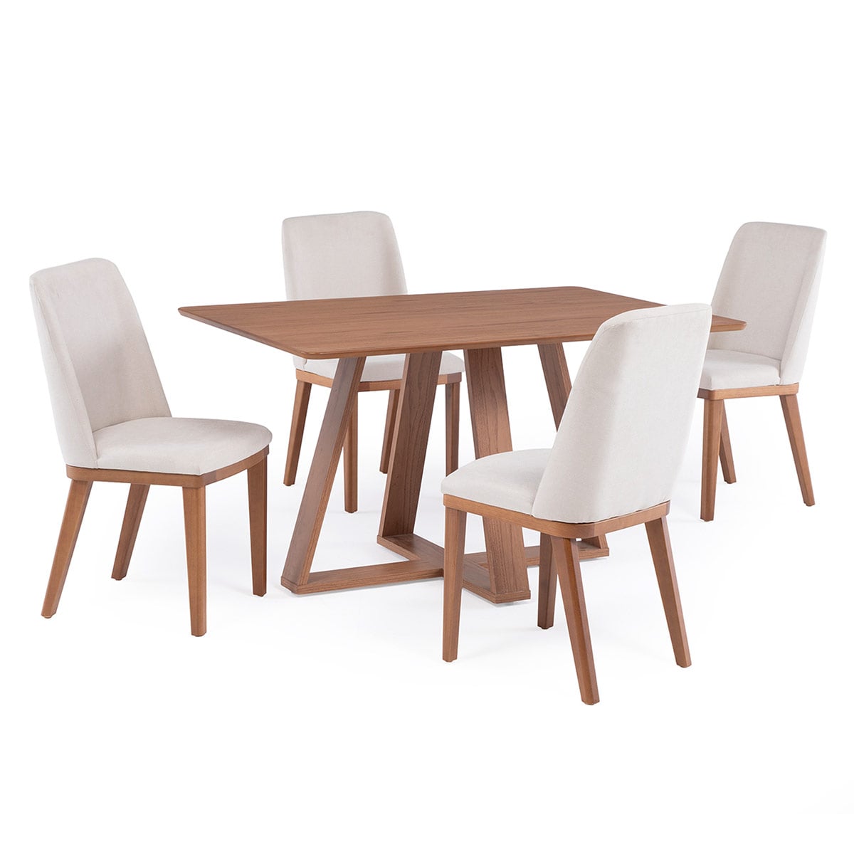 JUEGO DE COMEDOR DECOCASA AVENA 4 SILLAS KALINA BEIGE - 2