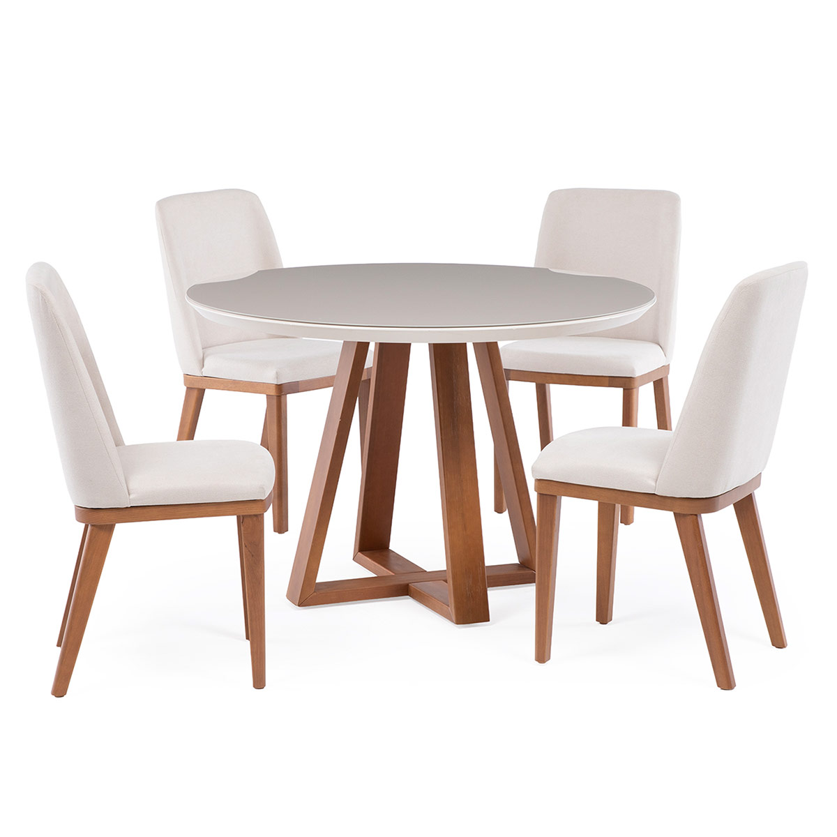 JUEGO DE COMEDOR DECOCASA BENNET 4 SILLAS KALINA BEIGE - 2