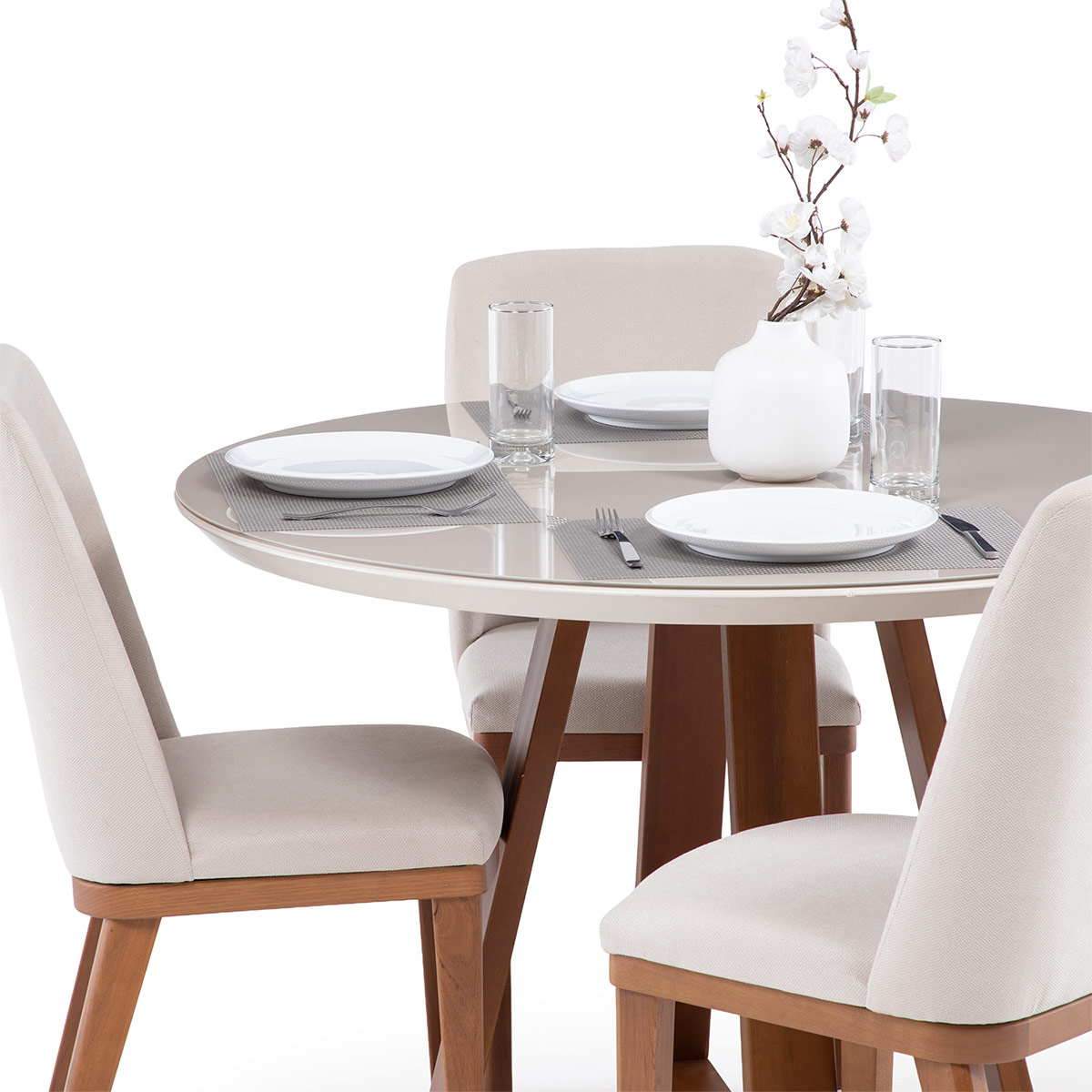 JUEGO DE COMEDOR DECOCASA BENNET 4 SILLAS KALINA BEIGE - 3