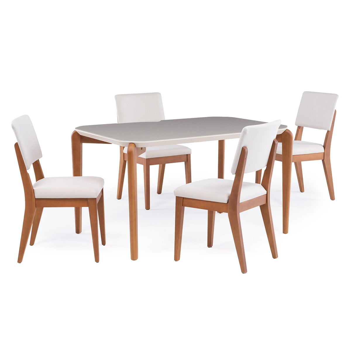 JUEGO DE COMEDOR DECOCASA DONATELLA 4 SILLAS ELLA BEIGE - 2