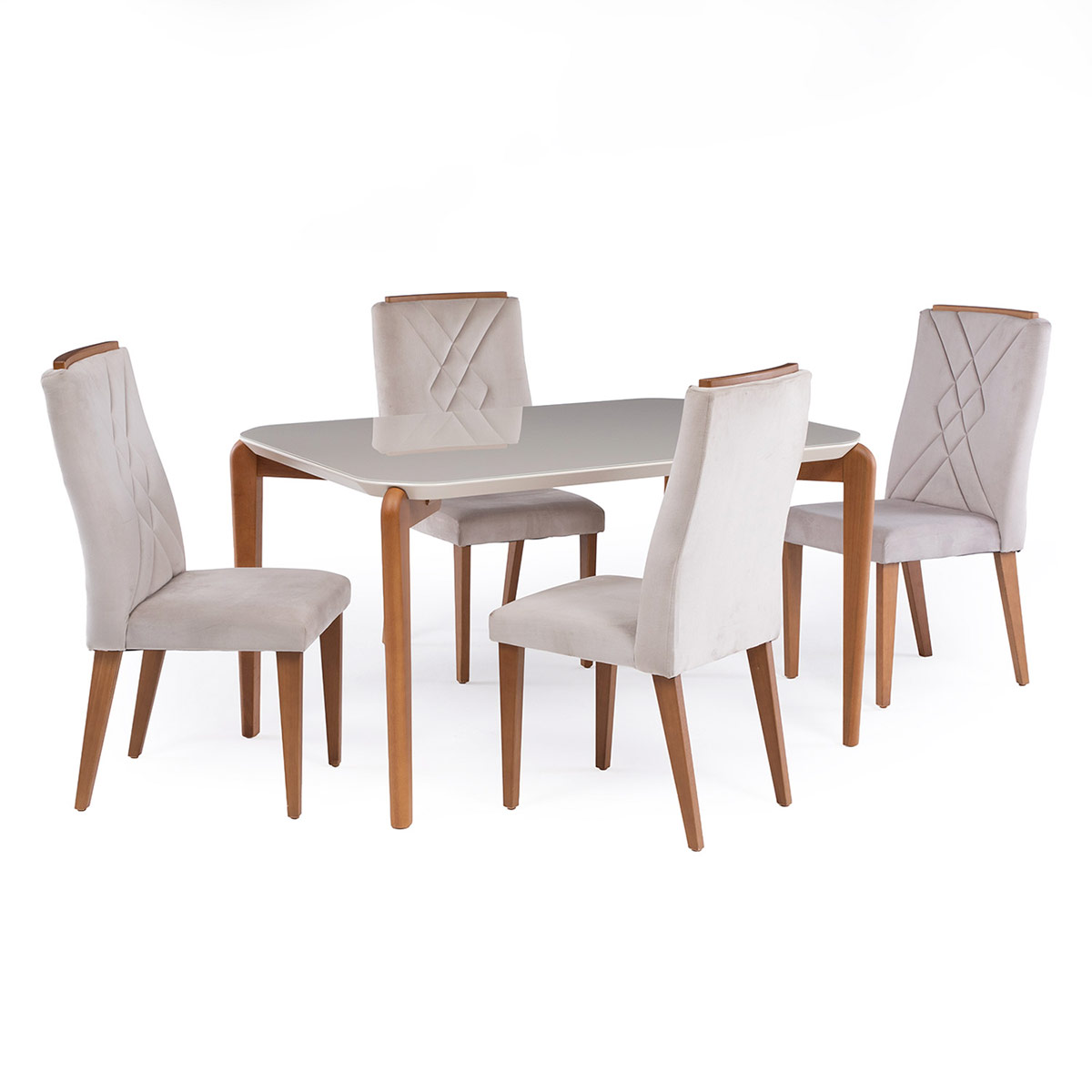 JUEGO DE COMEDOR DECOCASA DONATELLA 4 SILLAS MEGAN BEIGE - 2