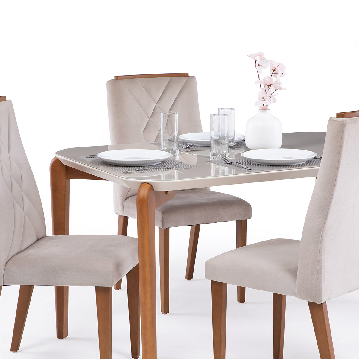 JUEGO DE COMEDOR DECOCASA DONATELLA 4 SILLAS MEGAN BEIGE - 3