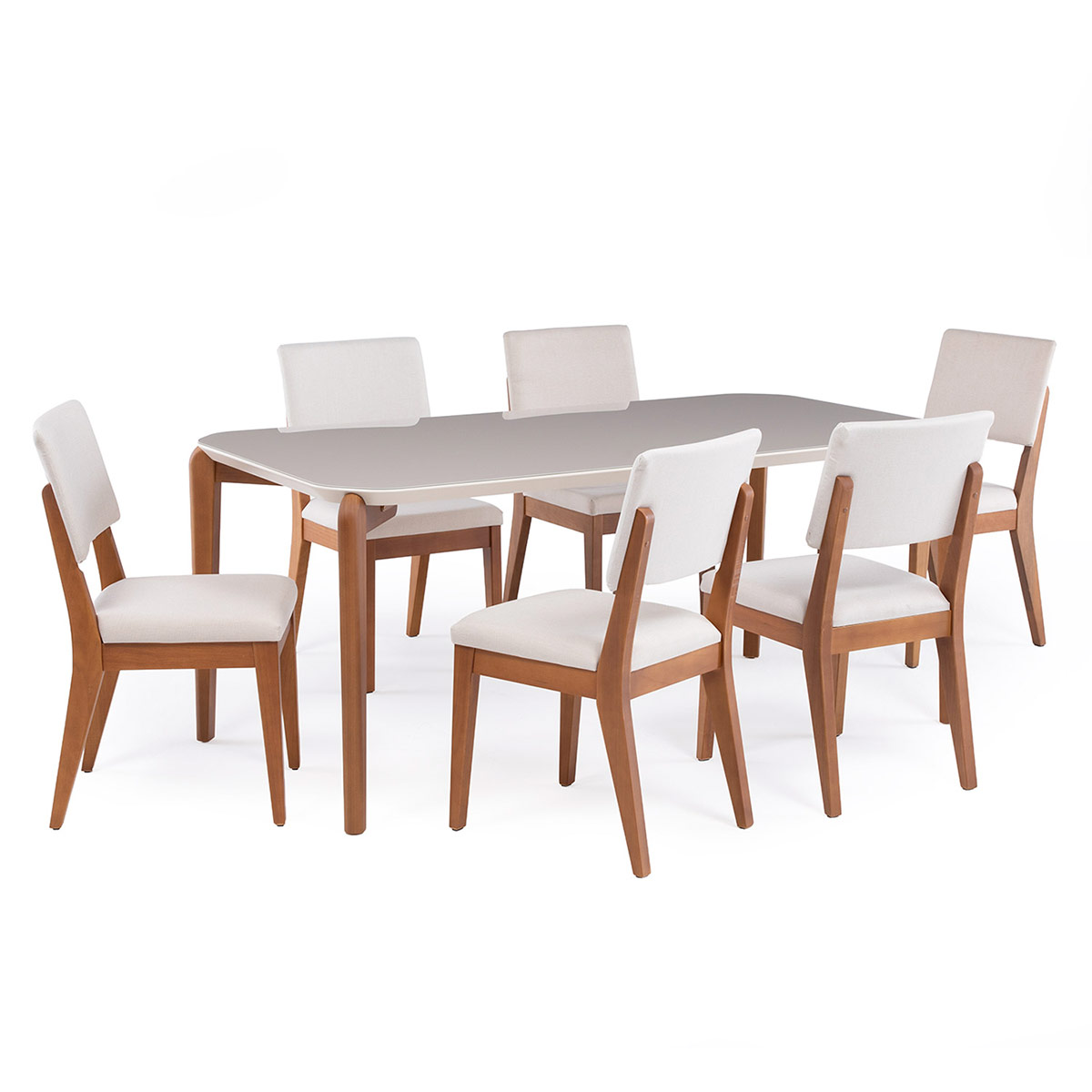 JUEGO DE COMEDOR DECOCASA DONATELLA 6 SILLAS ELLA BEIGE - 2