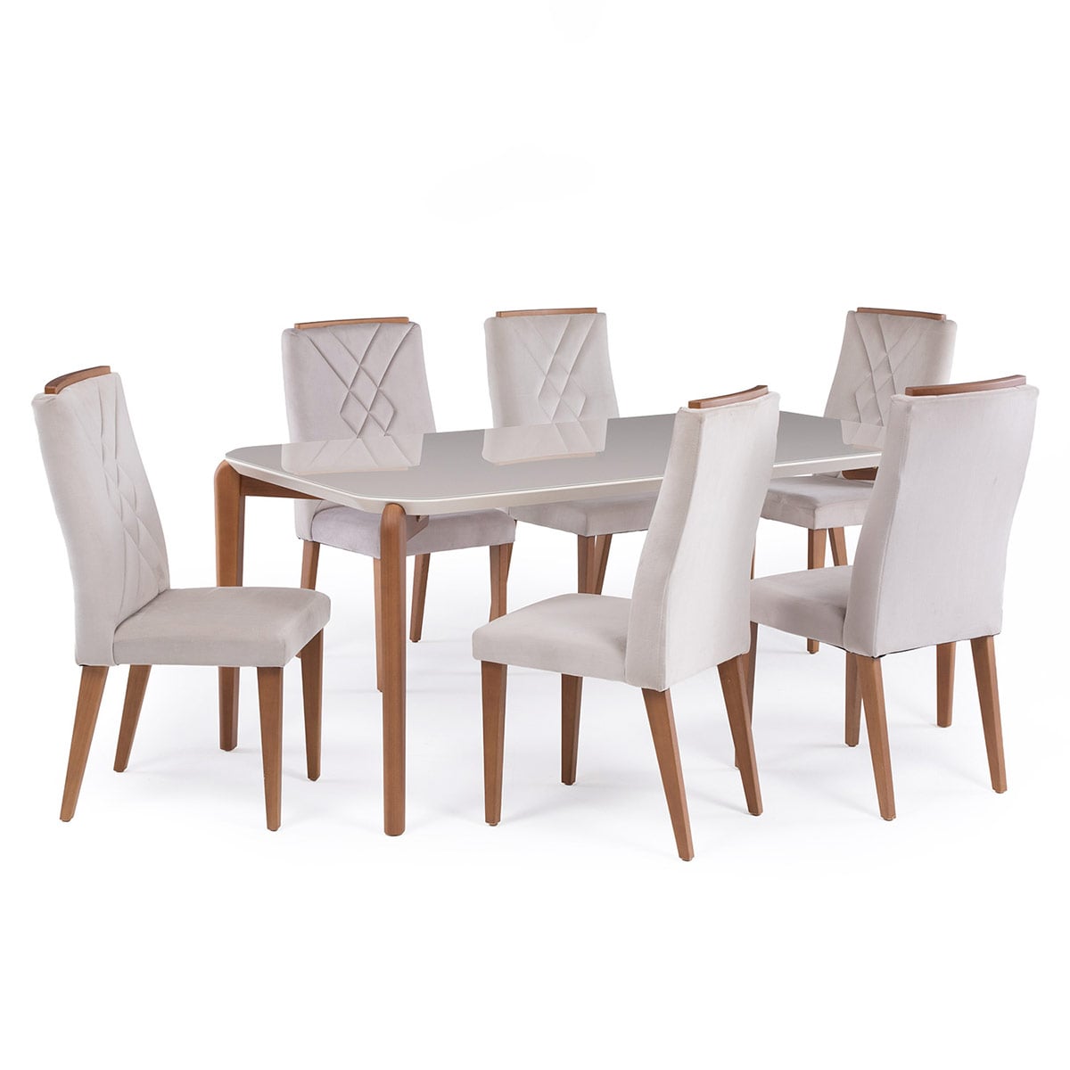 JUEGO DE COMEDOR DECOCASA DONATELLA 6 SILLAS MEGAN BEIGE - 2