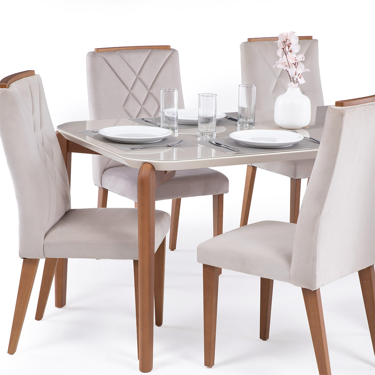 JUEGO DE COMEDOR DECOCASA DONATELLA 6 SILLAS MEGAN BEIGE - 3