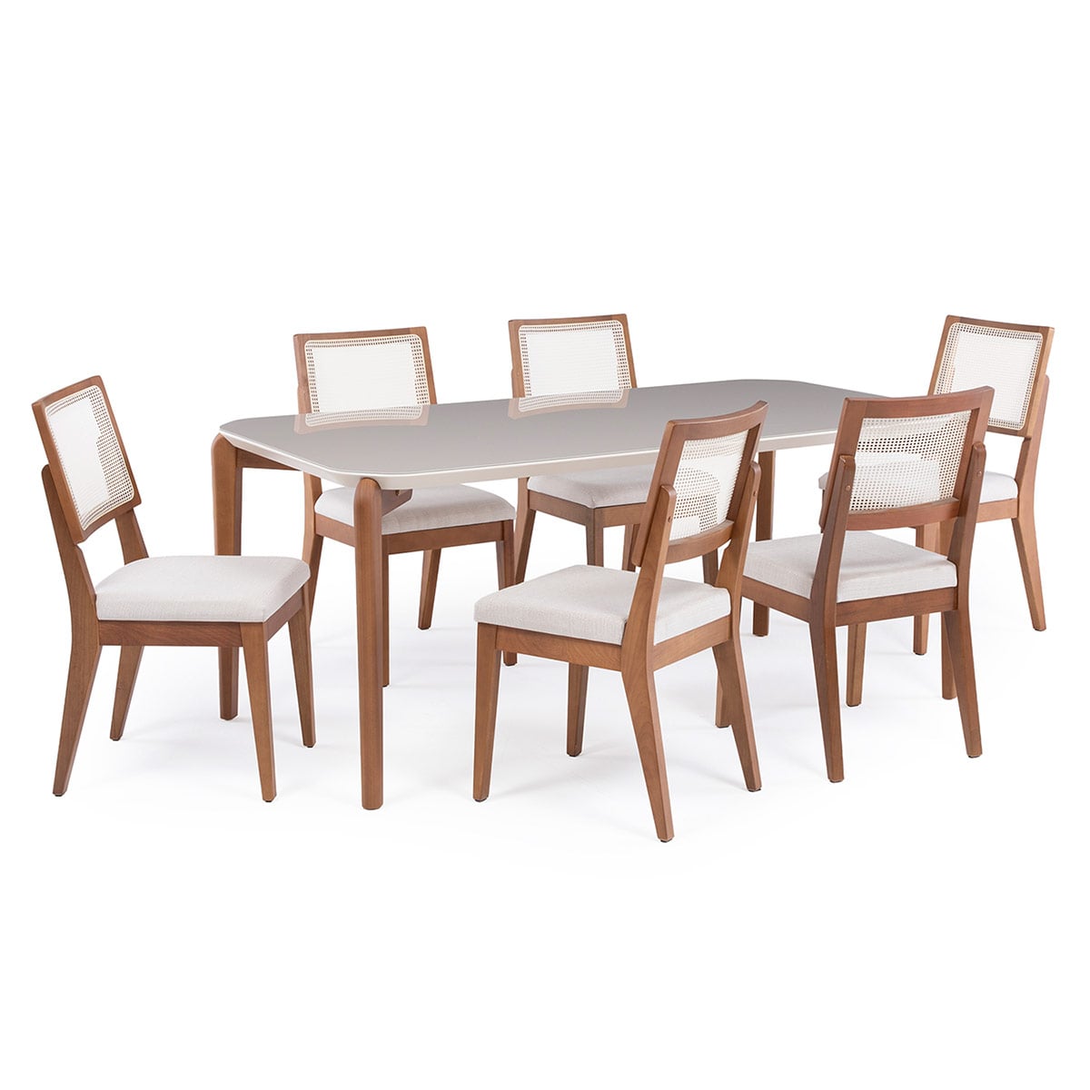 JUEGO DE COMEDOR DECOCASA DONATELLA 6 SILLAS SAGA BEIGE - 2