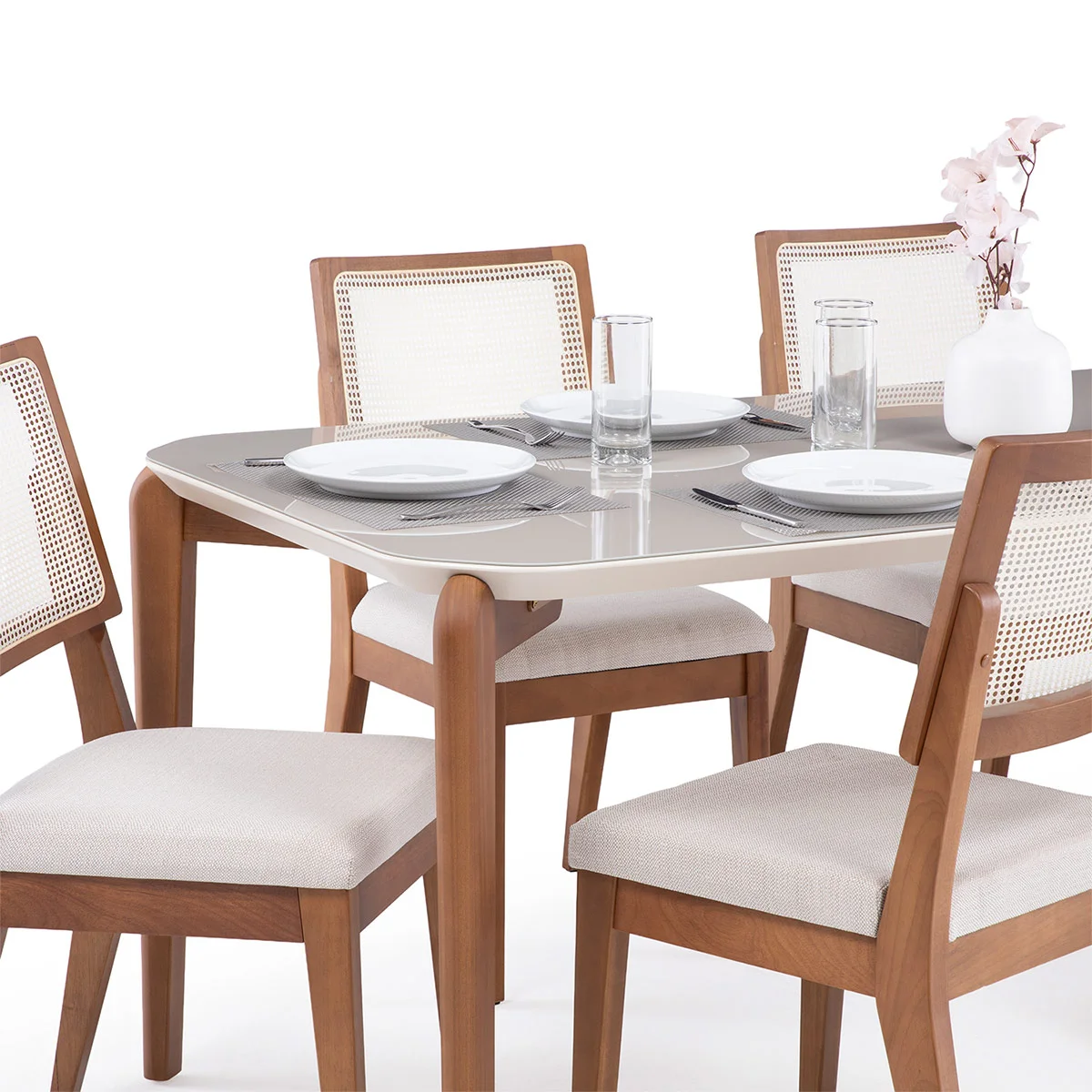JUEGO DE COMEDOR DECOCASA DONATELLA 6 SILLAS SAGA BEIGE - 3