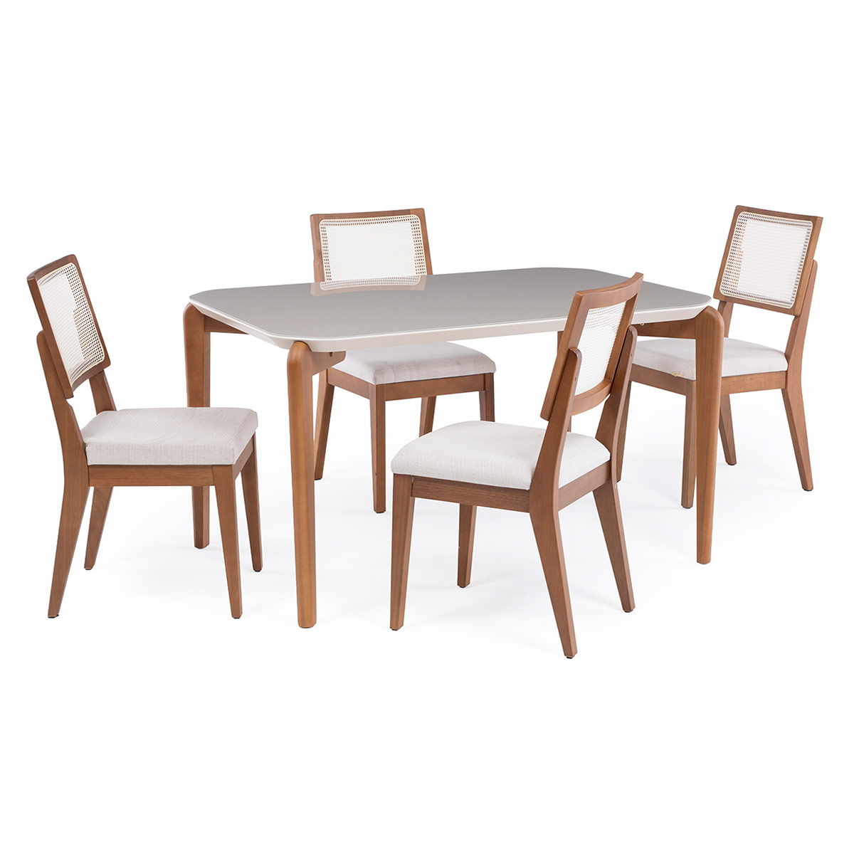 JUEGO DE COMEDOR DECOCASA DONATELLA 4 SILLAS SAGA BEIGE - 2