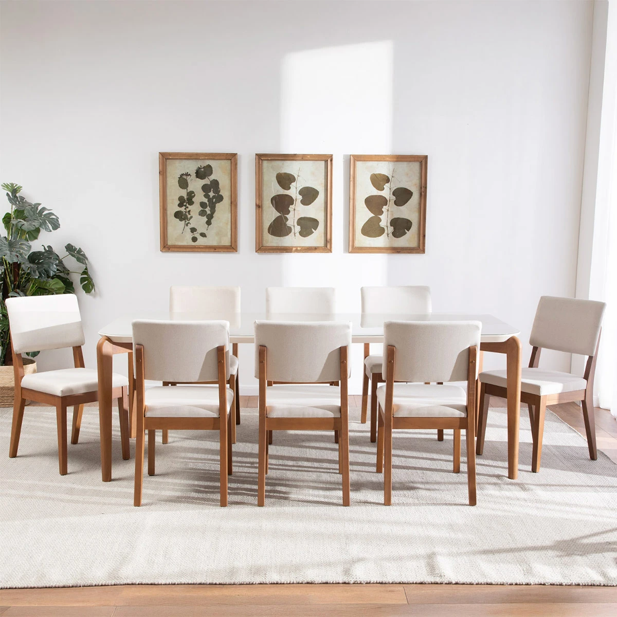 JUEGO DE COMEDOR DECOCASA DONATELLA 8 SILLAS ELLA BEIGE - 1
