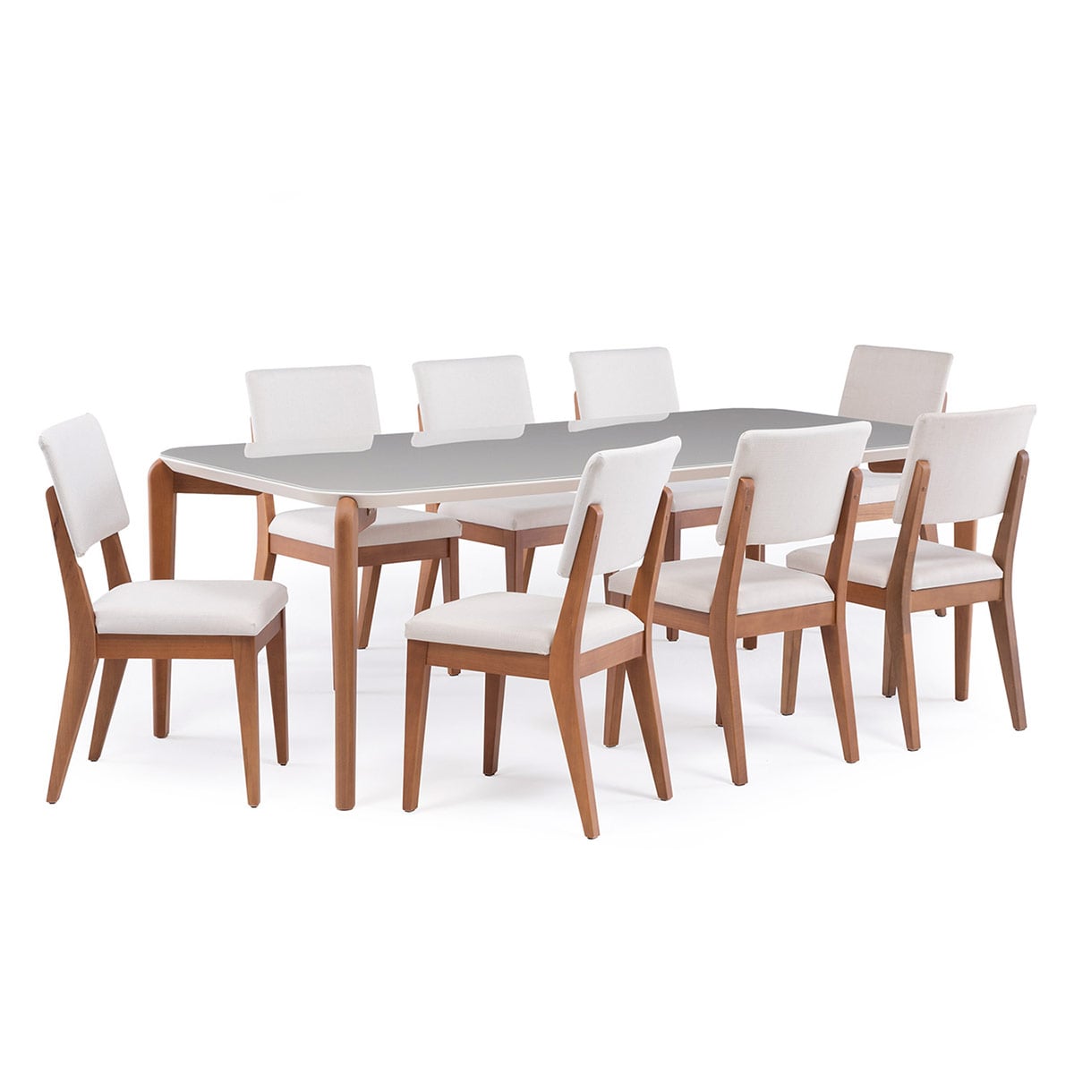 JUEGO DE COMEDOR DECOCASA DONATELLA 8 SILLAS ELLA BEIGE - 2