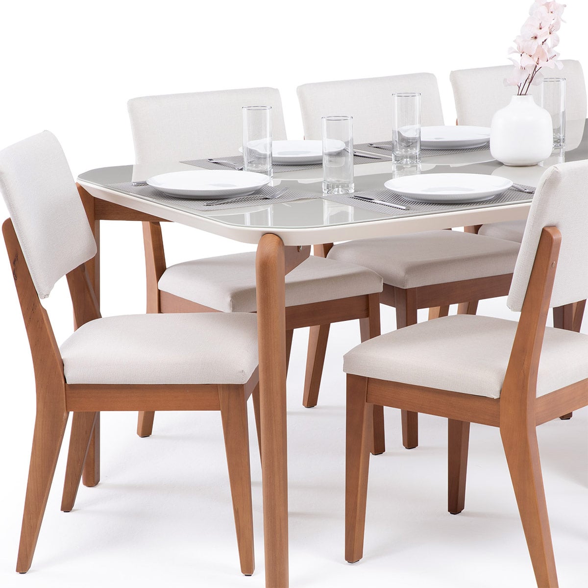 JUEGO DE COMEDOR DECOCASA DONATELLA 8 SILLAS ELLA BEIGE - 3