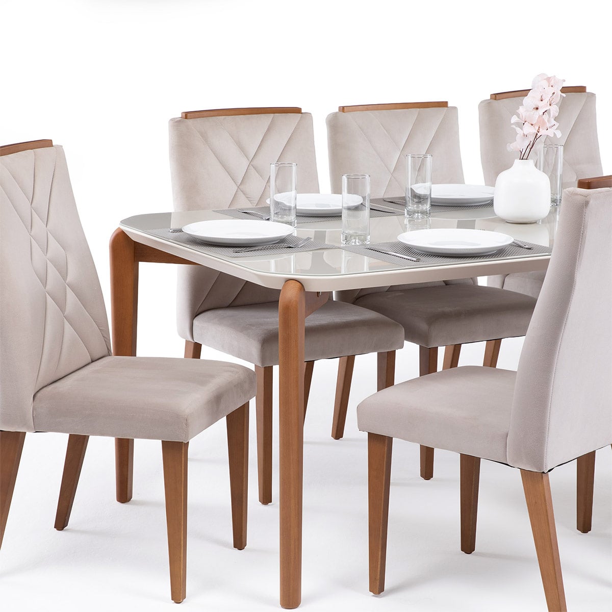 JUEGO DE COMEDOR DECOCASA DONATELLA 8 SILLAS MEGAN BEIGE - 3