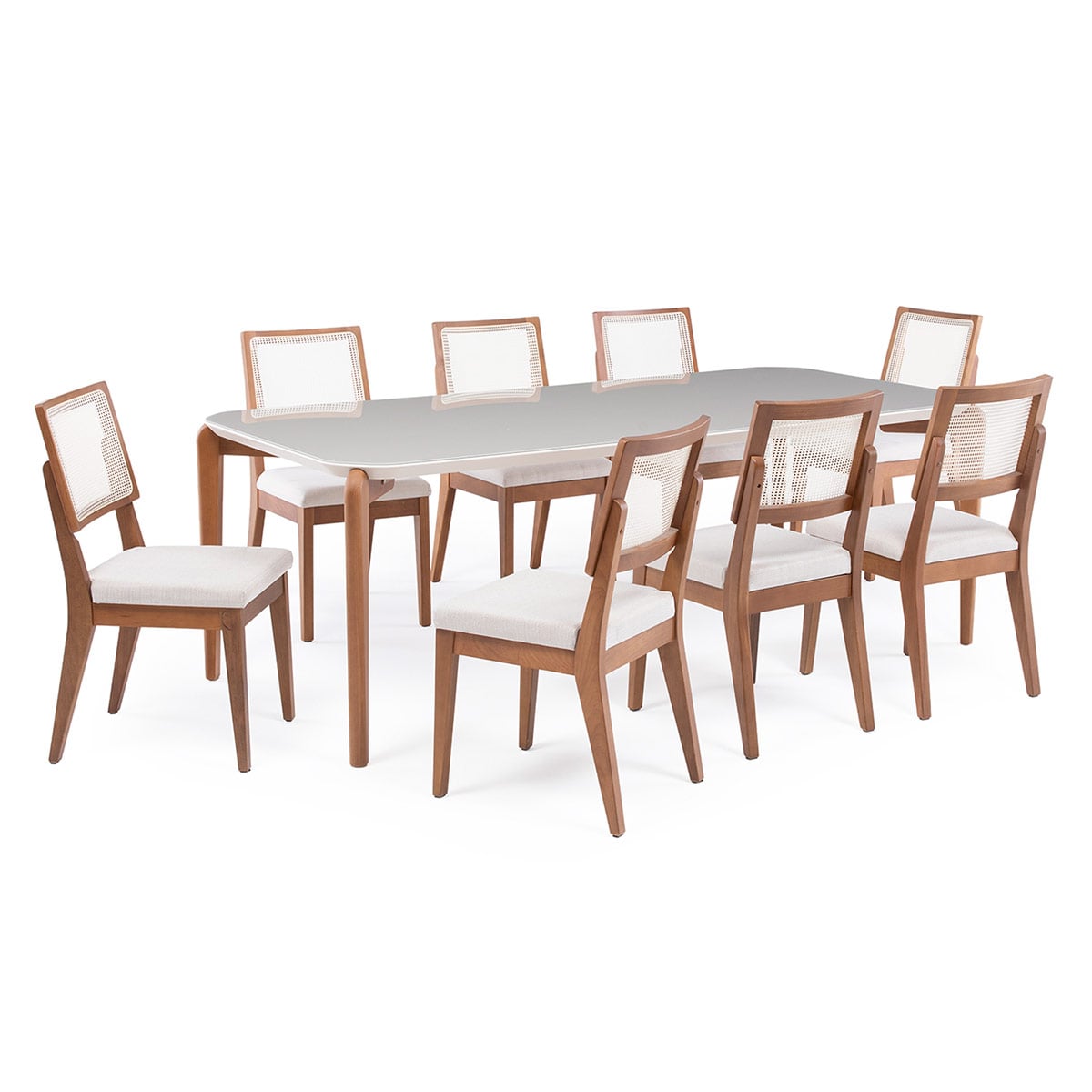 JUEGO DE COMEDOR DECOCASA DONATELLA 8 SILLAS SAGA BEIGE - 2
