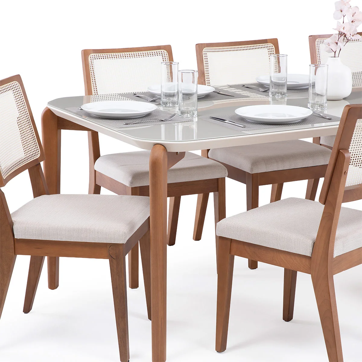 JUEGO DE COMEDOR DECOCASA DONATELLA 8 SILLAS SAGA BEIGE - 3