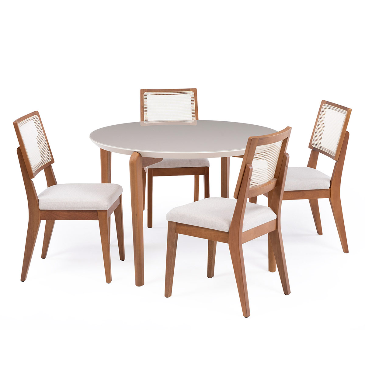 JUEGO DE COMEDOR DECOCASA DONATELLA 4 SILLAS SAGA BEIGE - 2
