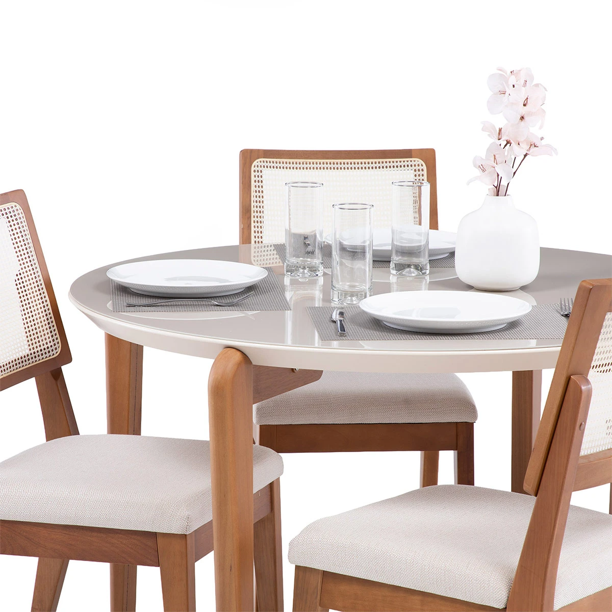 JUEGO DE COMEDOR DECOCASA DONATELLA 4 SILLAS SAGA BEIGE - 3