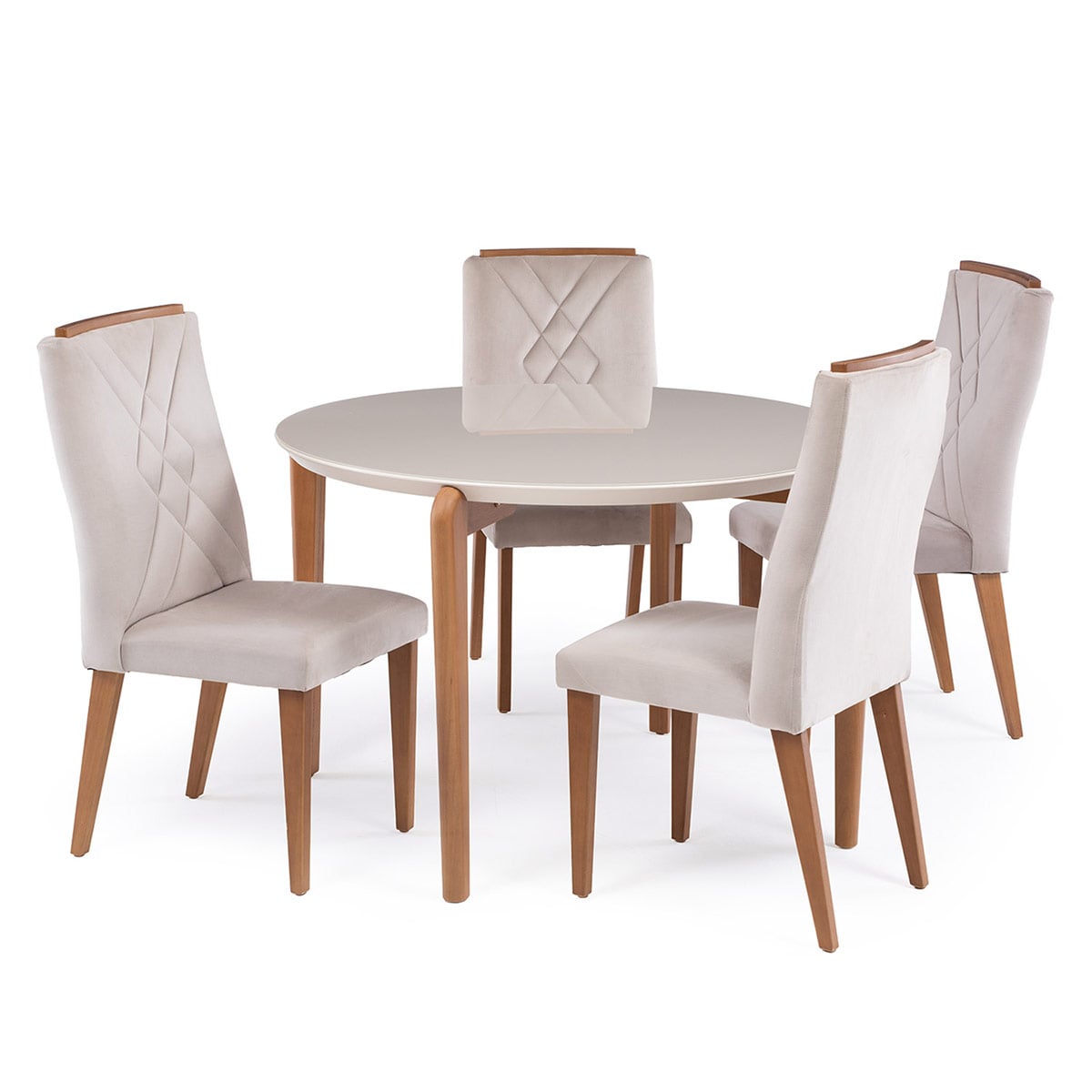 JUEGO DE COMEDOR DECOCASA DONATELLA 4 SILLAS MEGAN BEIGE - 2