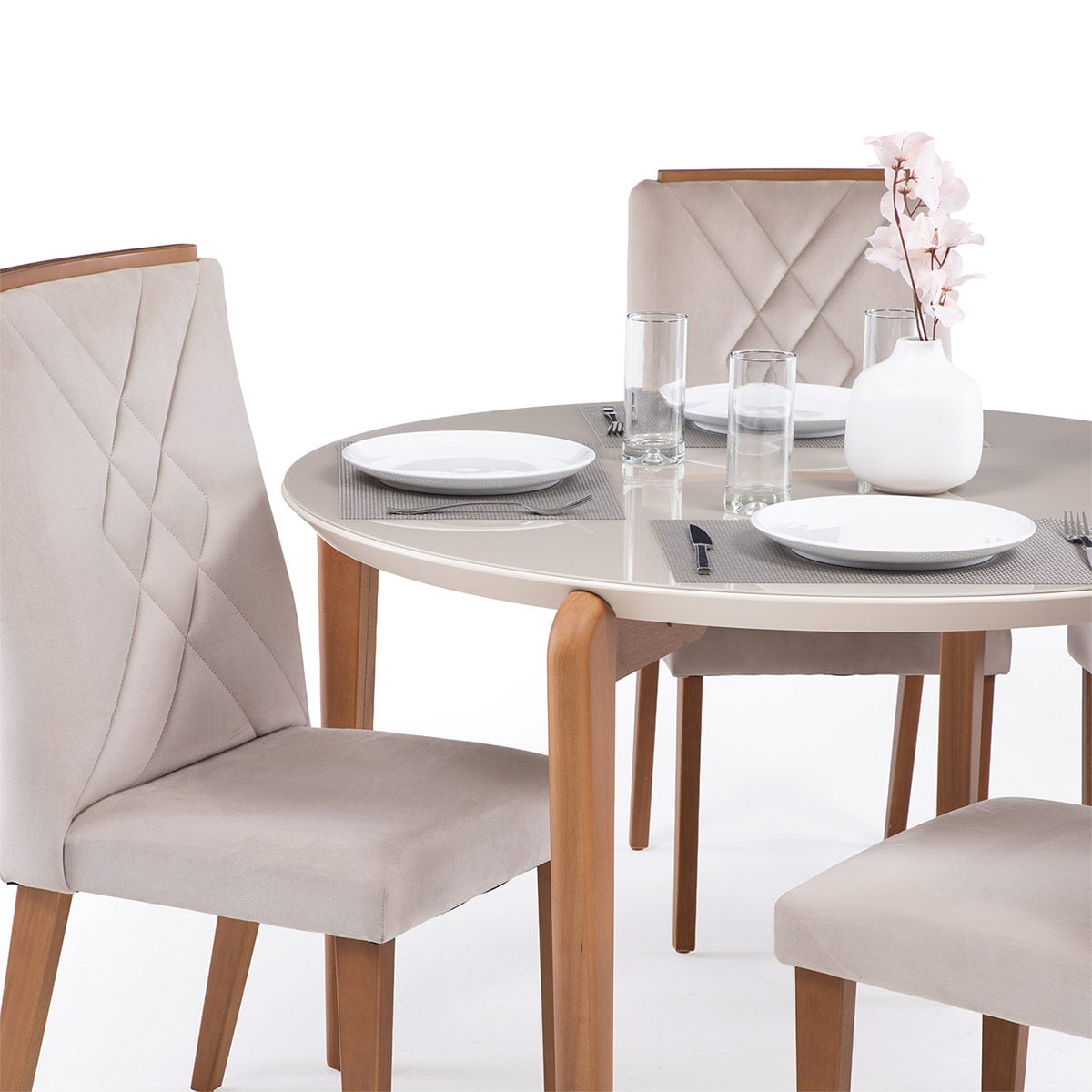 JUEGO DE COMEDOR DECOCASA DONATELLA 4 SILLAS MEGAN BEIGE - 3