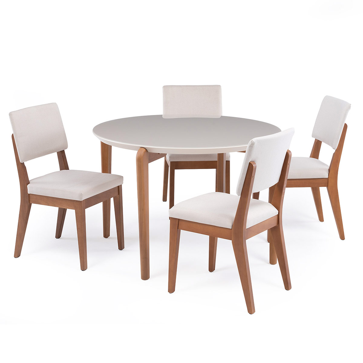 JUEGO DE COMEDOR DECOCASA DONATELLA 4 SILLAS ELLA BEIGE - 2