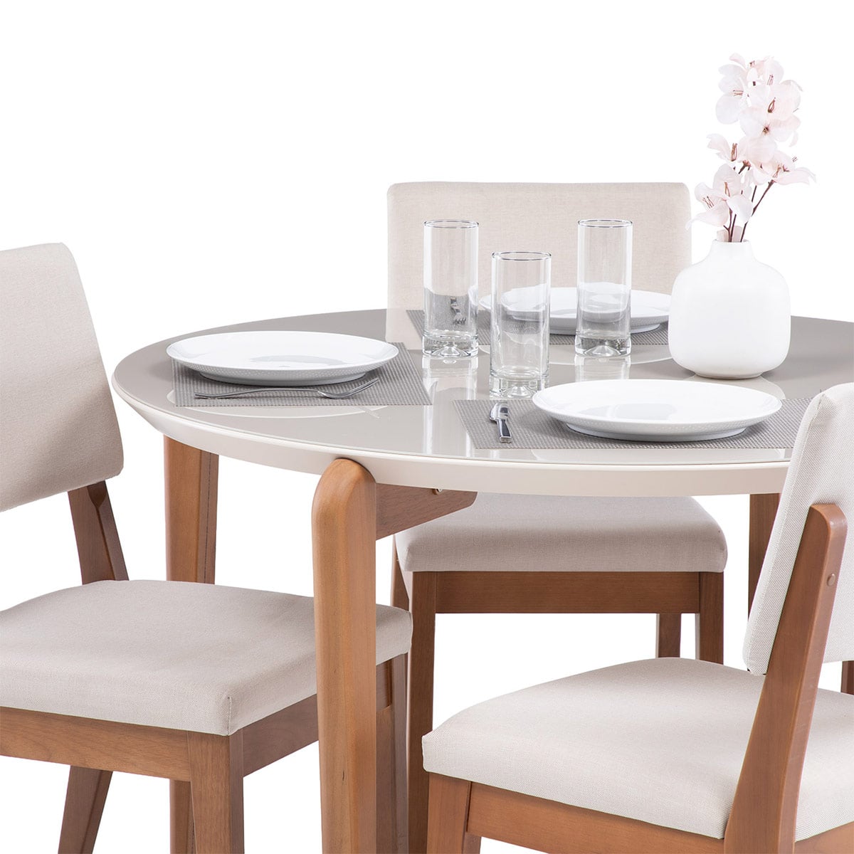 JUEGO DE COMEDOR DECOCASA DONATELLA 4 SILLAS ELLA BEIGE - 3