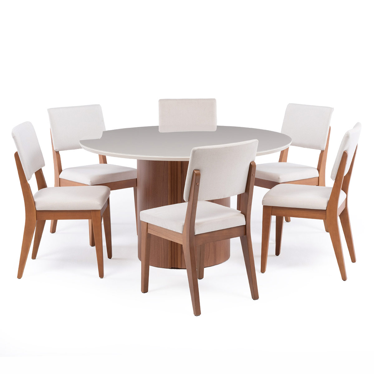 JUEGO DE COMEDOR DECOCASA KALINA 6 SILLAS ELLA BEIGE - 2