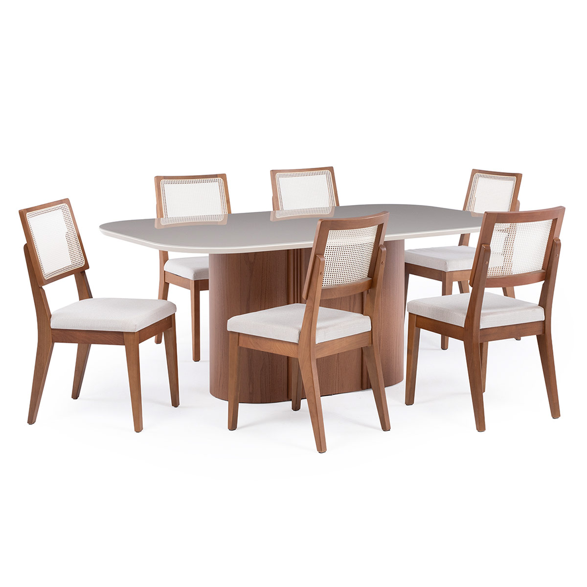 JUEGO DE COMEDOR DECOCASA KALINA 6 SILLAS SAGA BEIGE - 2