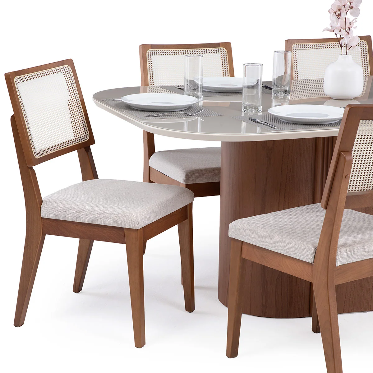 JUEGO DE COMEDOR DECOCASA KALINA 6 SILLAS SAGA BEIGE - 3