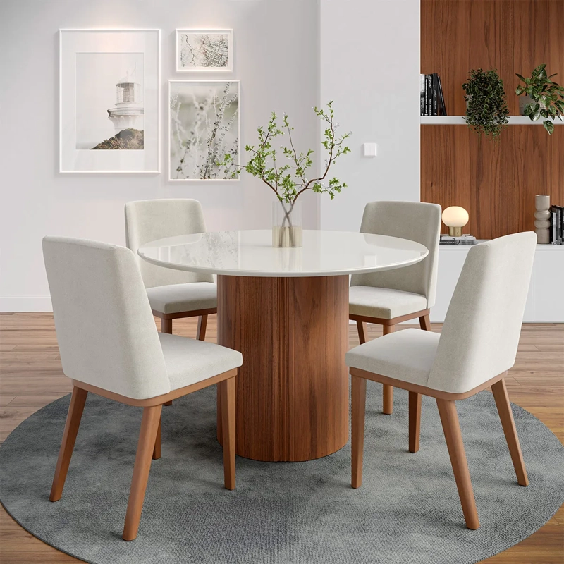 JUEGO DE COMEDOR DECOCASA KALINA 4 SILLAS KALINA BEIGE - 1